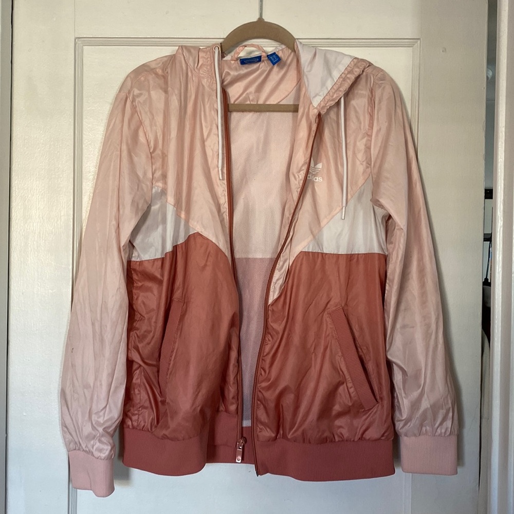 ADIDAS pink track jacket womens size MED